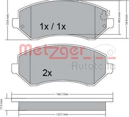 Metzger 1170378 - Komplet Pločica, disk-kočnica www.molydon.hr