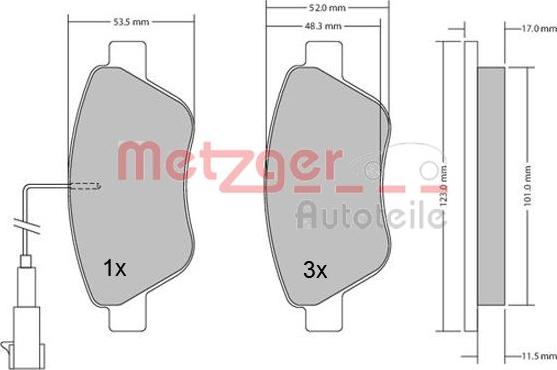 Metzger 1170296 - Komplet Pločica, disk-kočnica www.molydon.hr