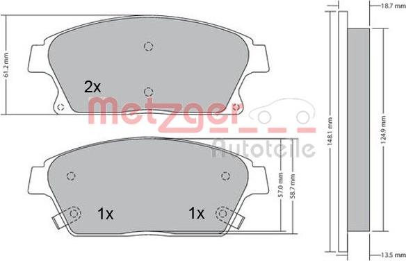 Metzger 1170292 - Komplet Pločica, disk-kočnica www.molydon.hr