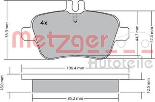 Metzger 1170204 - Komplet Pločica, disk-kočnica www.molydon.hr