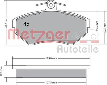 Metzger 1170214 - Komplet Pločica, disk-kočnica www.molydon.hr