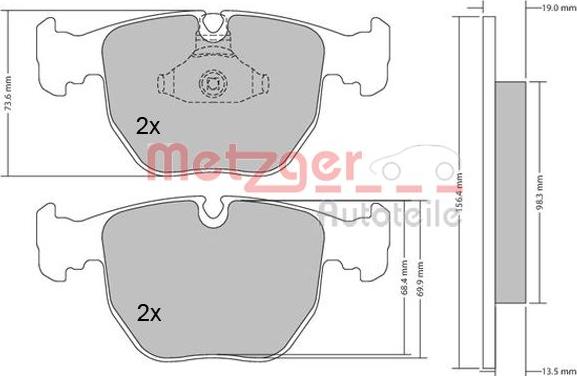 Metzger 1170238 - Komplet Pločica, disk-kočnica www.molydon.hr