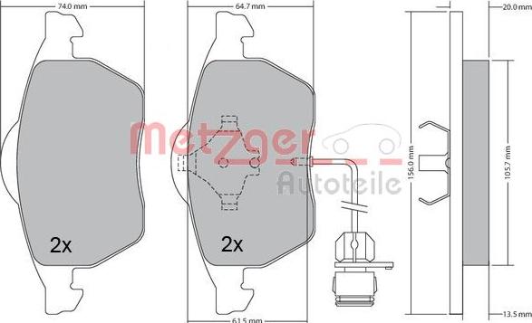 Metzger 1170225 - Komplet Pločica, disk-kočnica www.molydon.hr