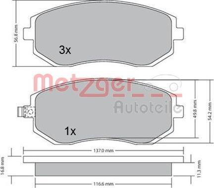 Metzger 1170275 - Komplet Pločica, disk-kočnica www.molydon.hr