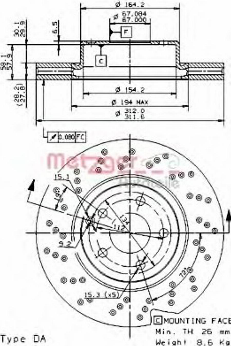 Metzger 24959 - Kočioni disk www.molydon.hr