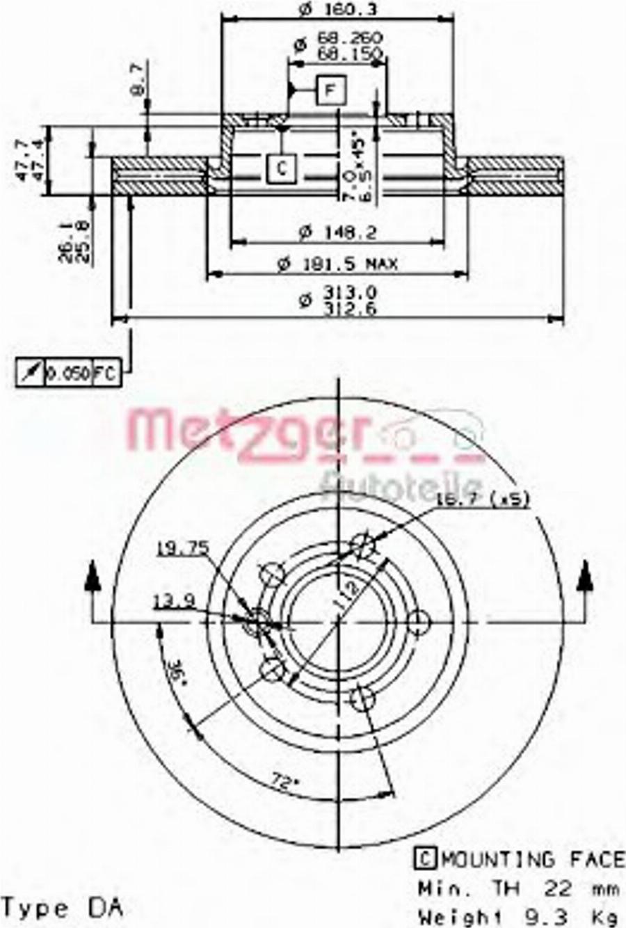 Metzger 24969 - Kočioni disk www.molydon.hr