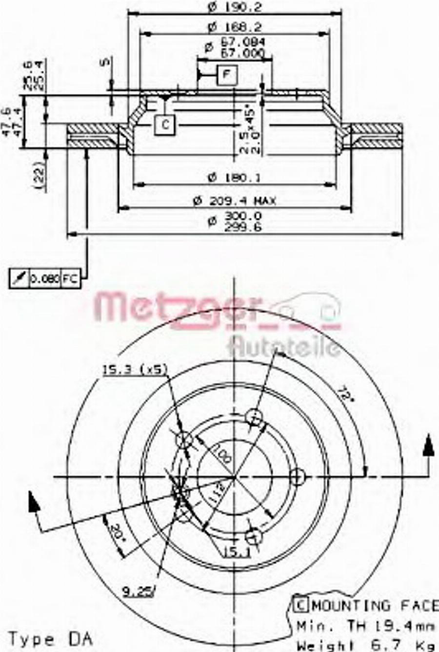 Metzger 24963 - Kočioni disk www.molydon.hr