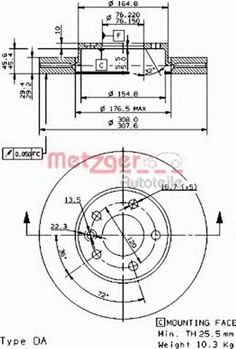 Metzger 24900 E - Kočioni disk www.molydon.hr