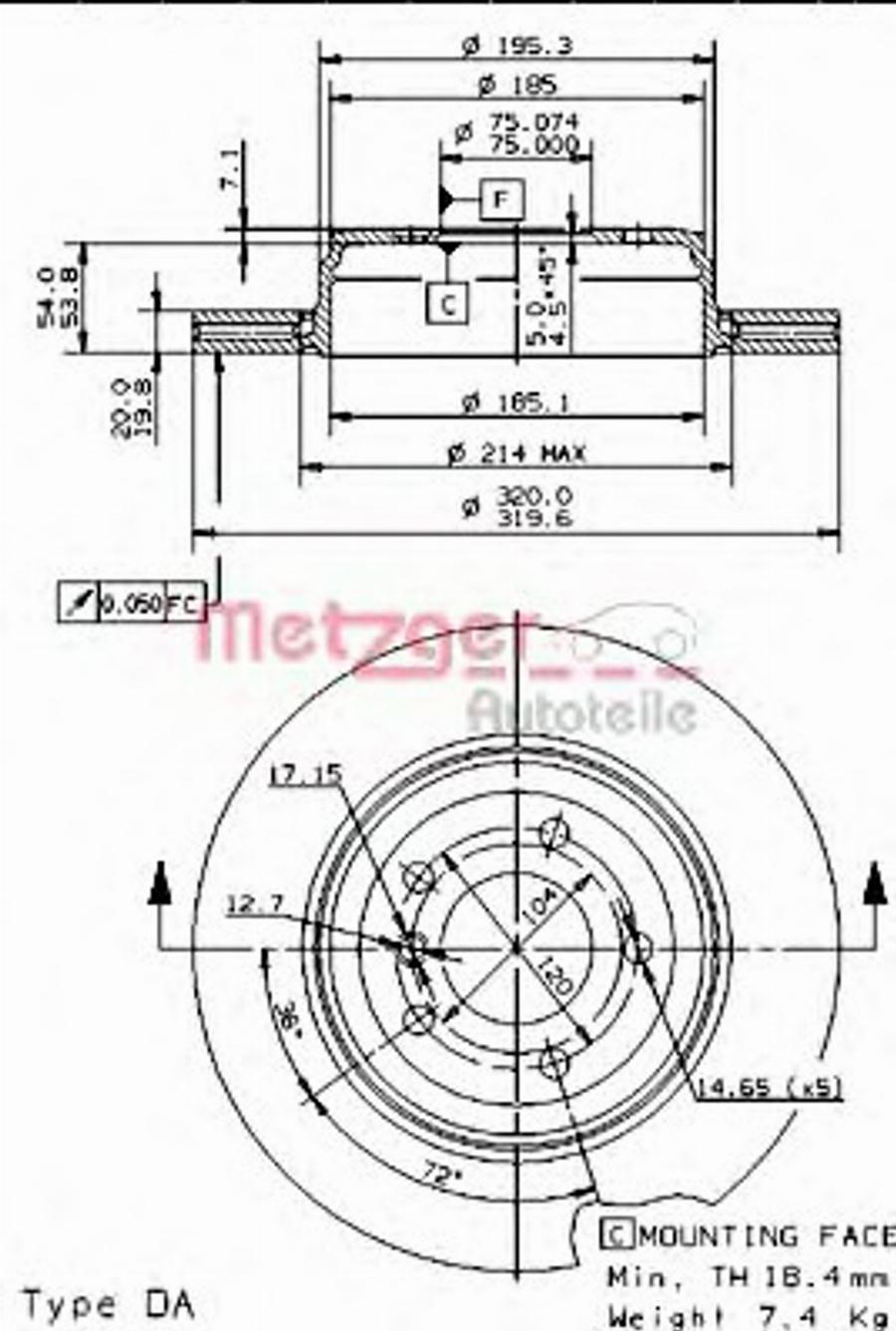 Metzger 24926 V - Kočioni disk www.molydon.hr