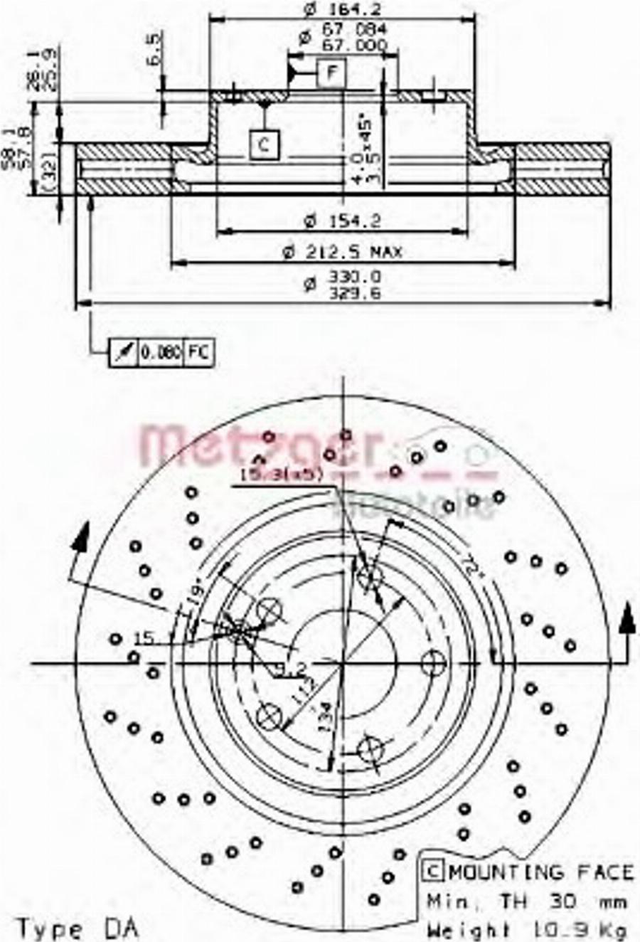 Metzger 24975 - Kočioni disk www.molydon.hr