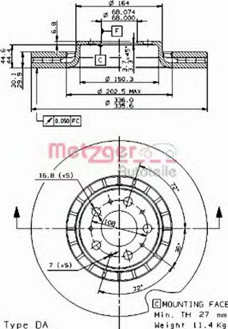 Metzger 24977 - Kočioni disk www.molydon.hr