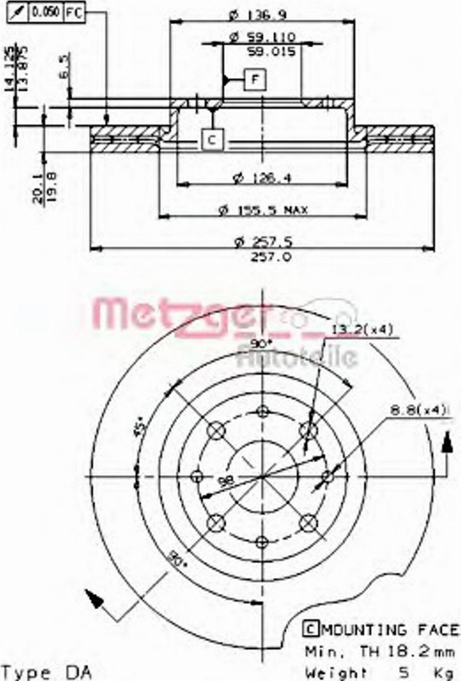 Metzger 24499 E - Kočioni disk www.molydon.hr