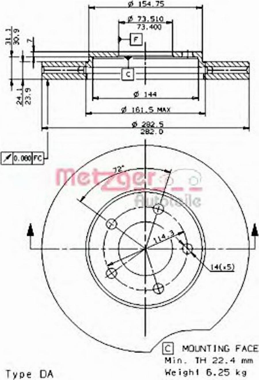 Metzger 24493 - Kočioni disk www.molydon.hr