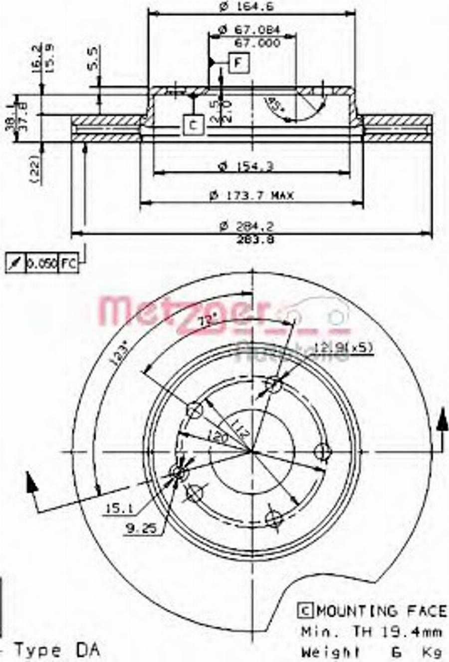 Metzger 24480E - Kočioni disk www.molydon.hr