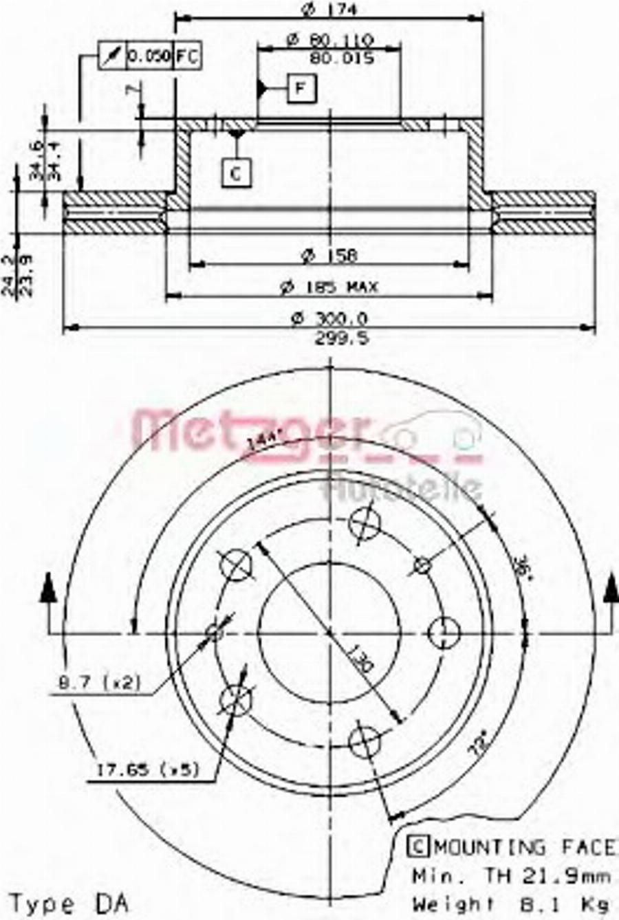 Metzger 24534 E - Kočioni disk www.molydon.hr