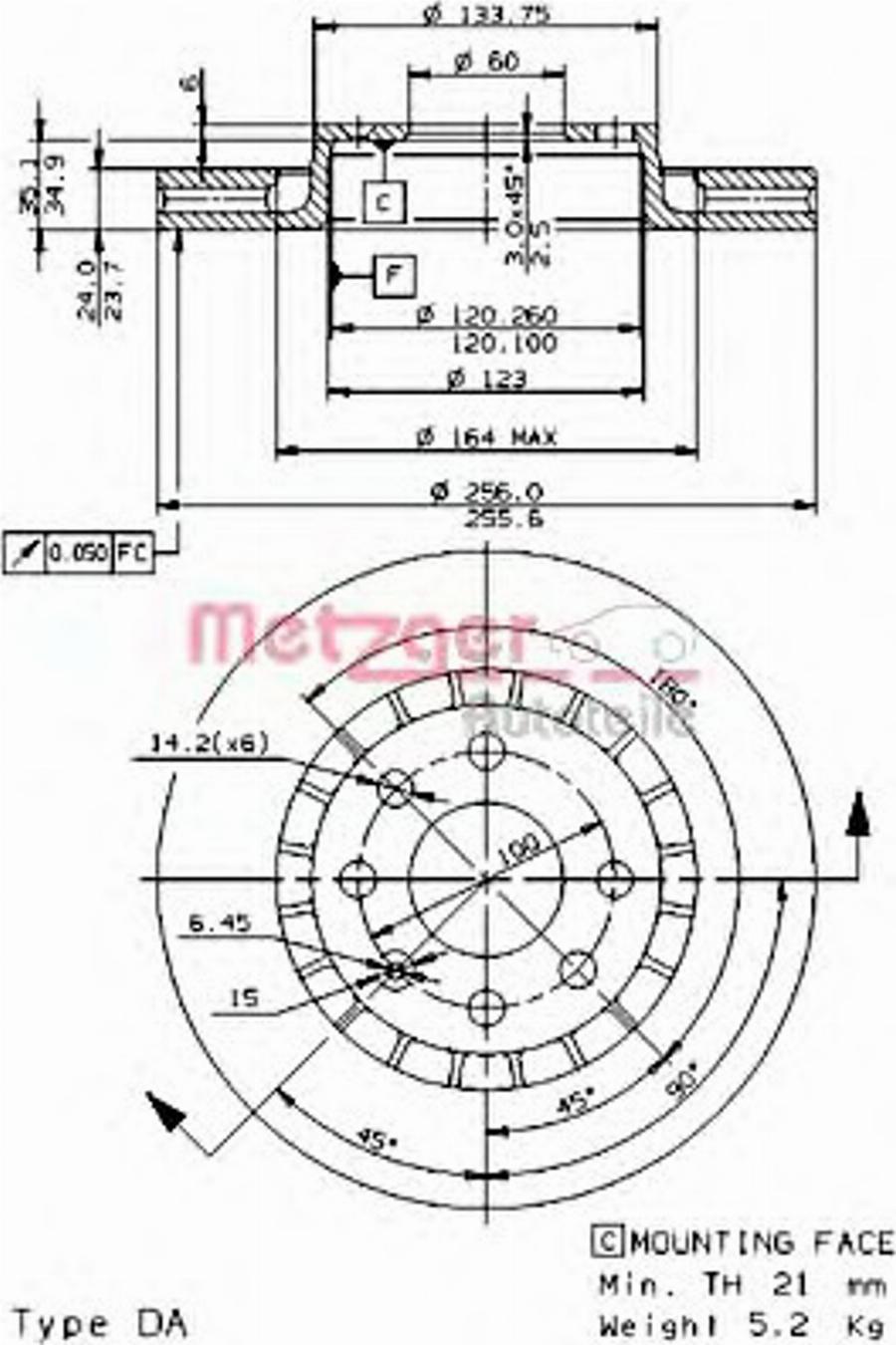 Metzger 24695E - Kočioni disk www.molydon.hr