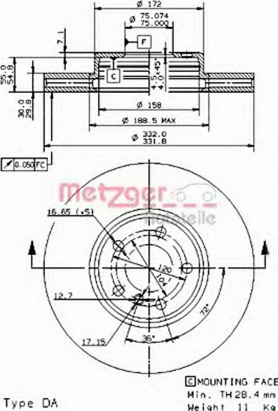 Metzger 24896 - Kočioni disk www.molydon.hr