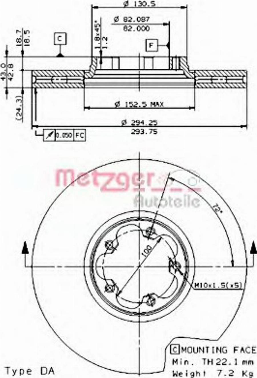 Metzger 24806 E - Kočioni disk www.molydon.hr