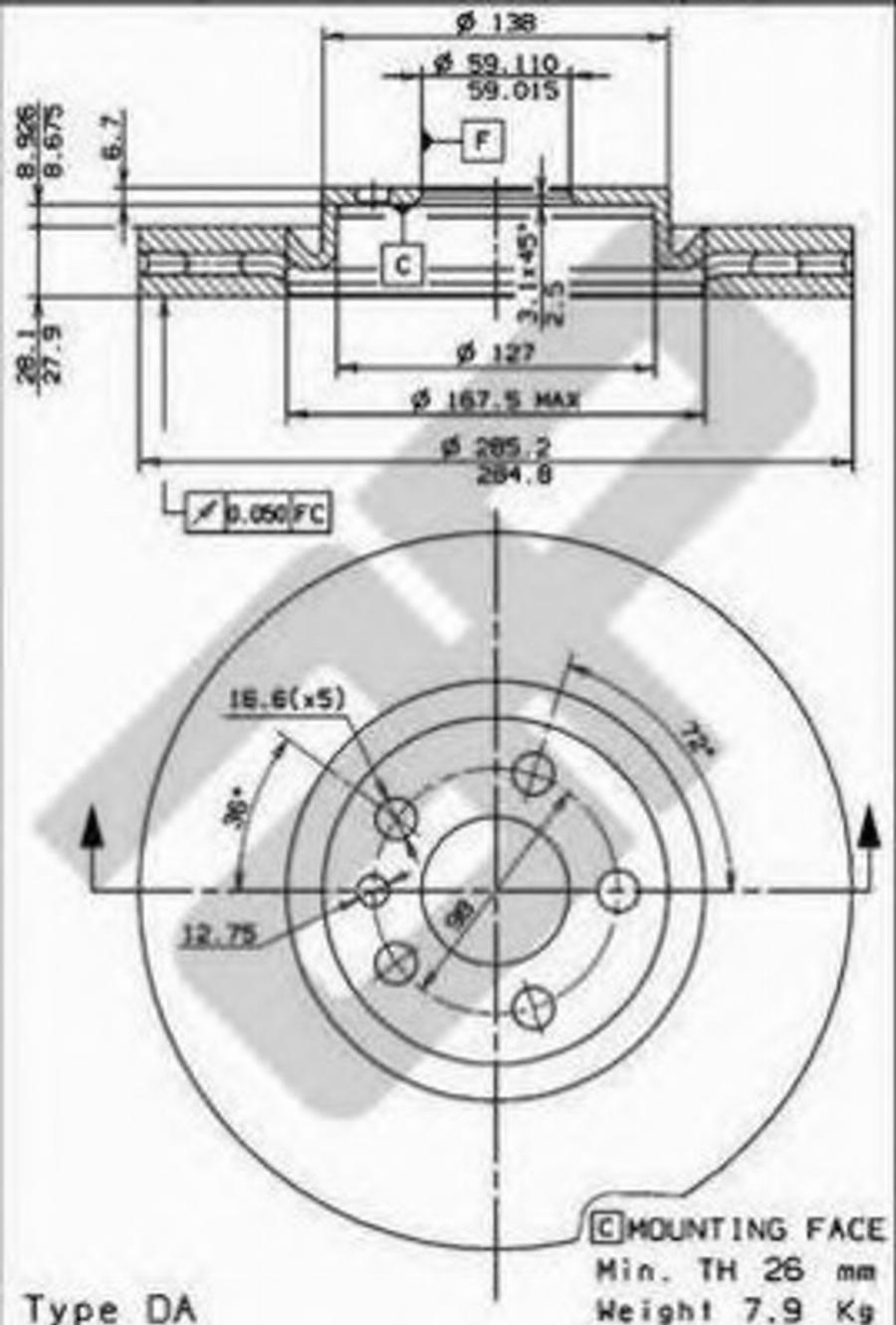 Metzger 24800 V - Kočioni disk www.molydon.hr