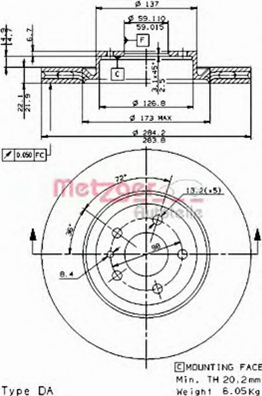 Metzger 24243V - Kočioni disk www.molydon.hr