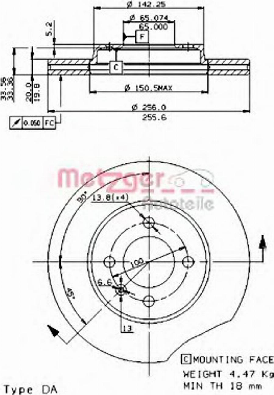 Metzger 24217E - Kočioni disk www.molydon.hr