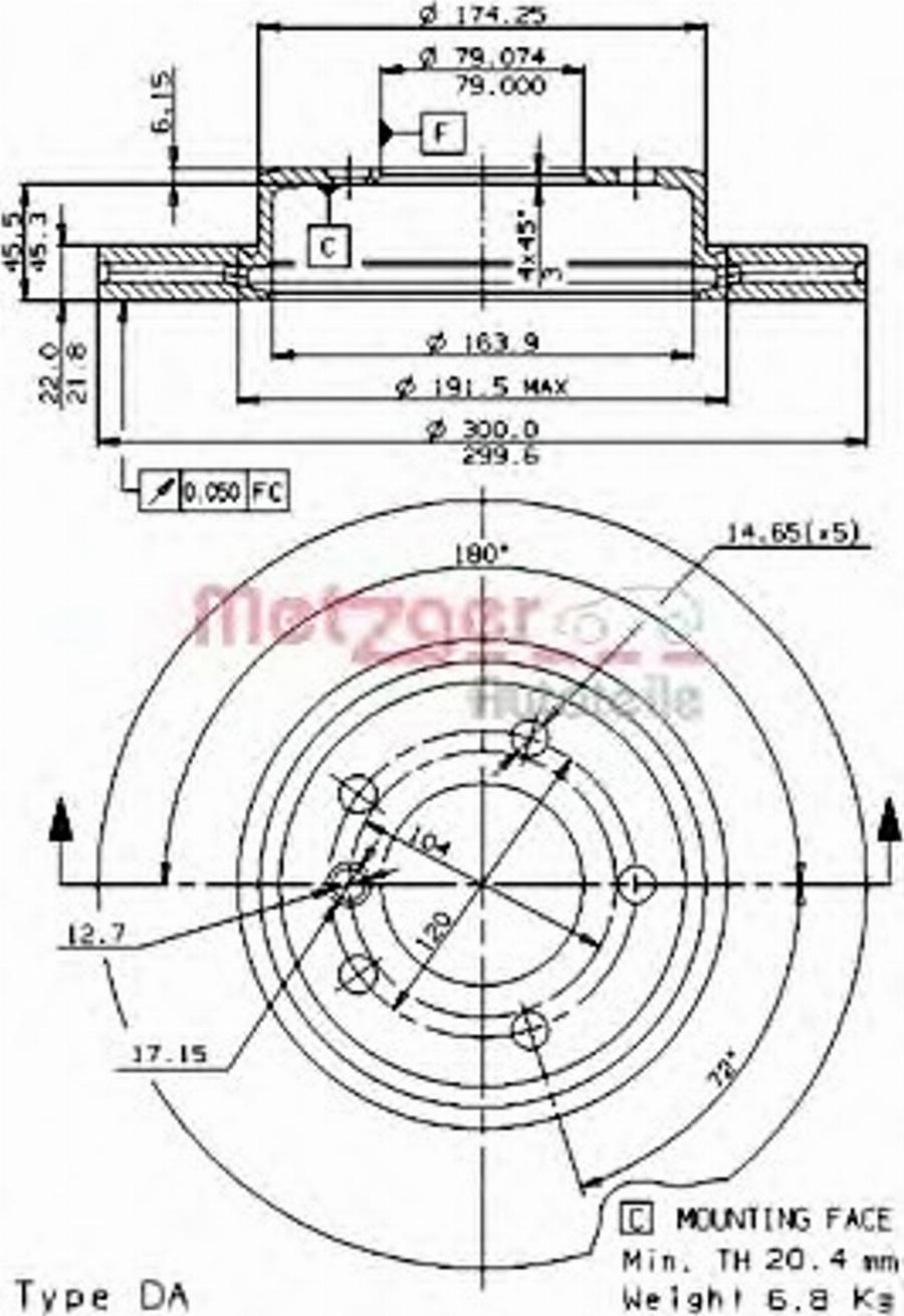 Metzger 24746V - Kočioni disk www.molydon.hr