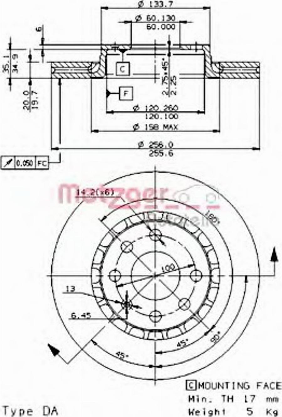 Metzger 24730E - Kočioni disk www.molydon.hr