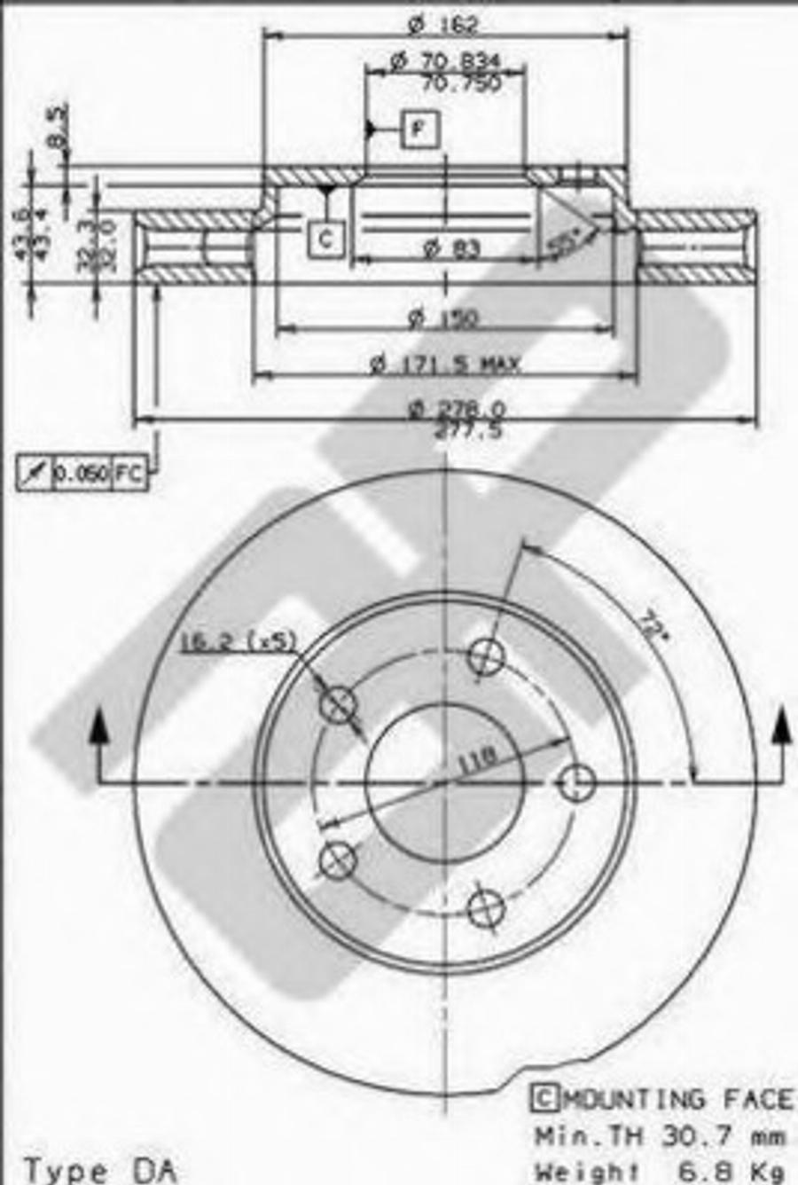 Metzger 24733E - Kočioni disk www.molydon.hr