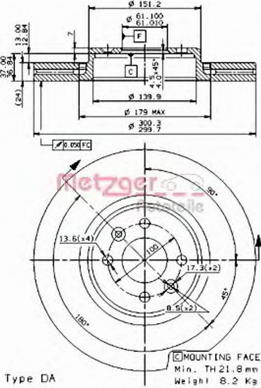 Metzger 25047 - Kočioni disk www.molydon.hr