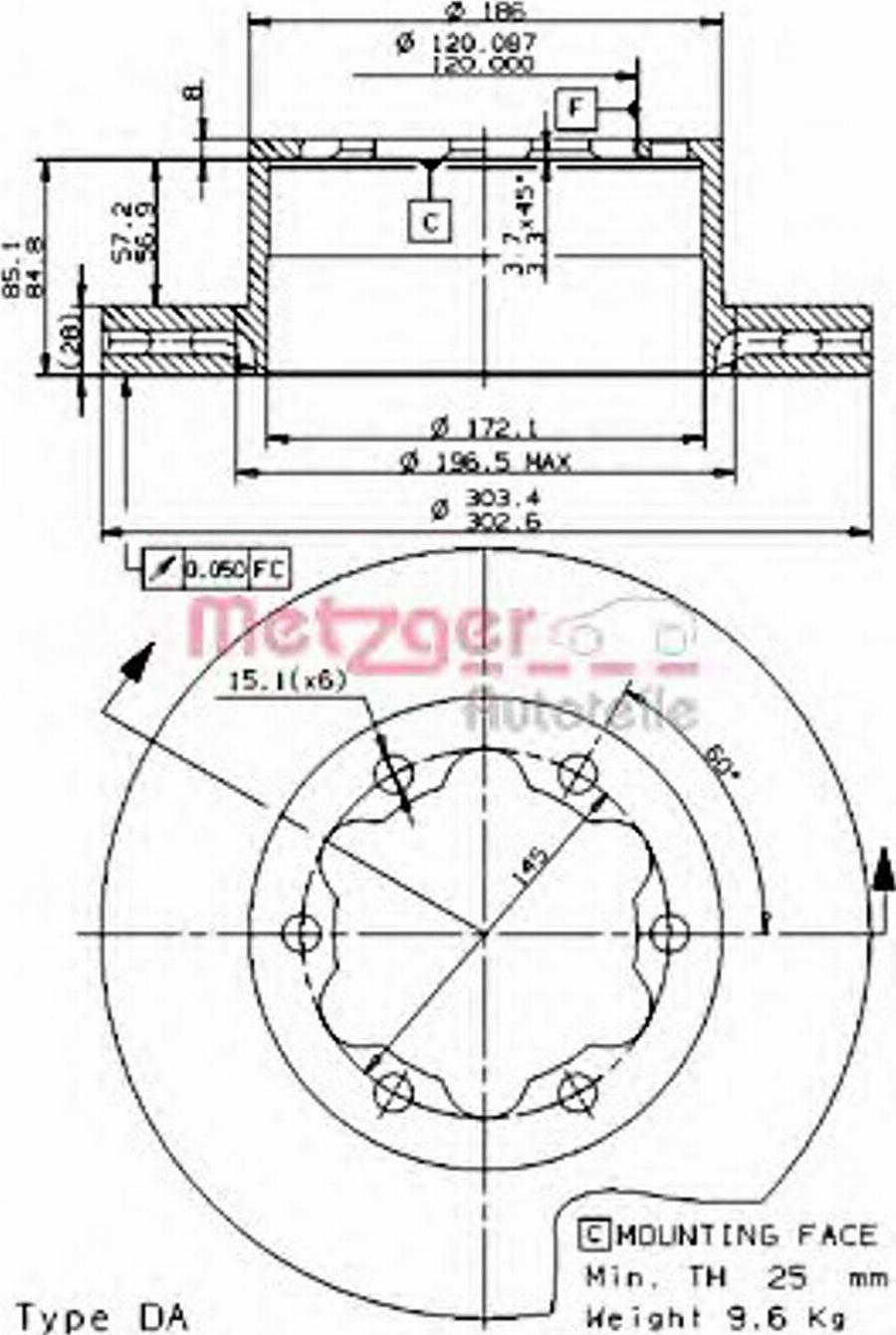 Metzger 25054 E - Kočioni disk www.molydon.hr