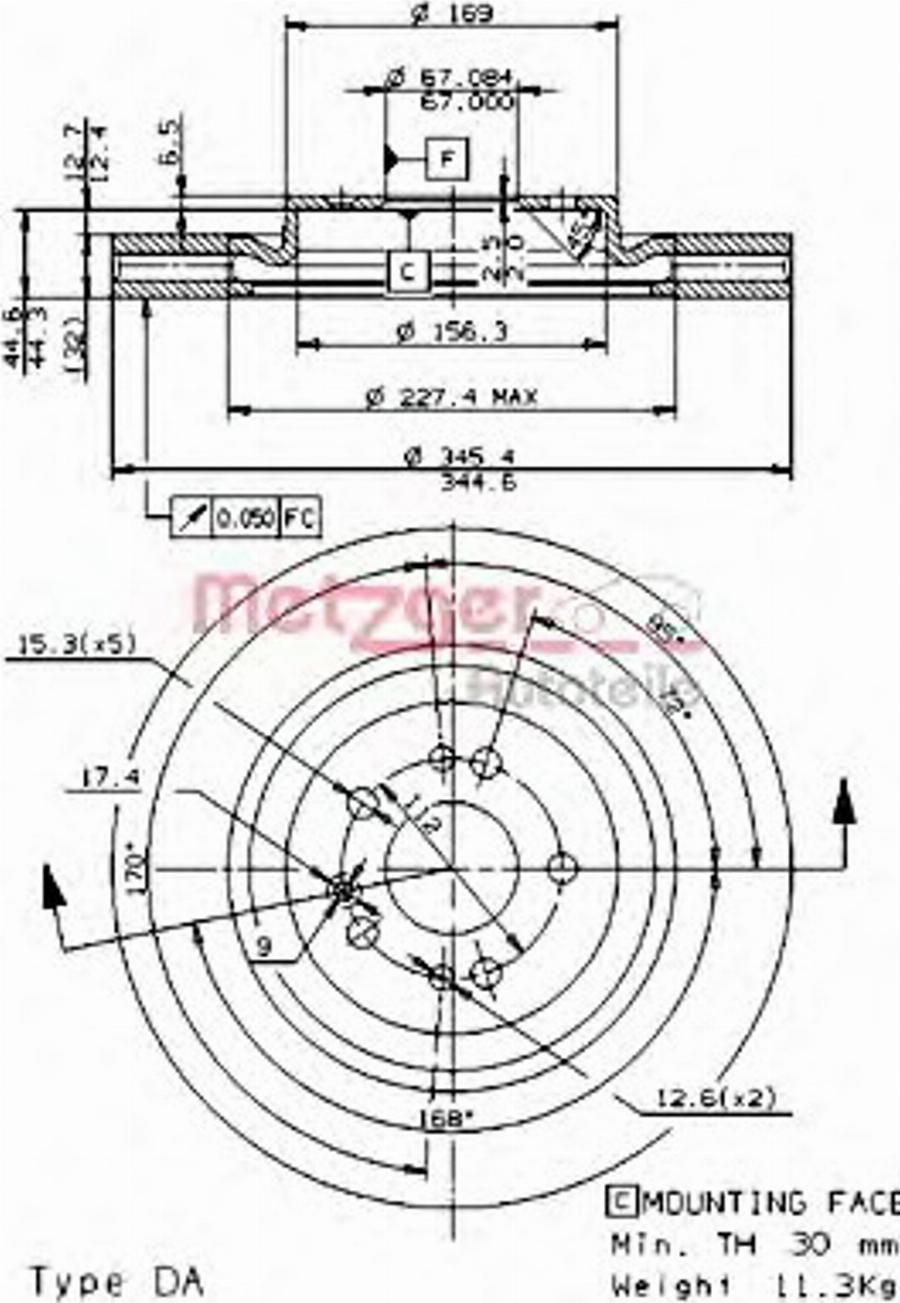 Metzger 20430V - Kočioni disk www.molydon.hr