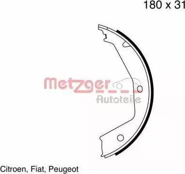 Metzger MG 667 - Komplet kočionih obloga, rucna kočnica www.molydon.hr