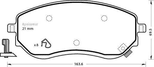 MGA 1305 - Komplet Pločica, disk-kočnica www.molydon.hr