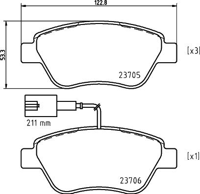 FTE 9001020 - Komplet Pločica, disk-kočnica www.molydon.hr