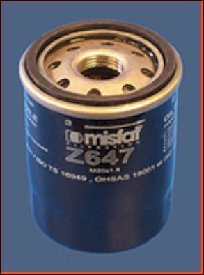 MISFAT Z647 - Filter za ulje www.molydon.hr