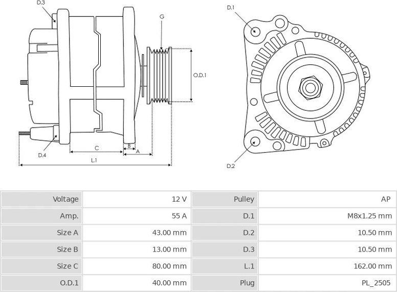 Mitsubishi A7TA1777 - Alternator www.molydon.hr