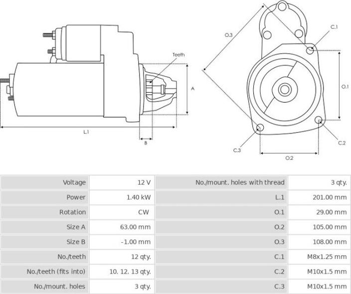 Mitsubishi CS1332 - Starter www.molydon.hr