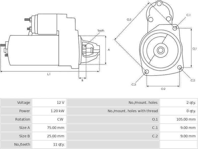 Mitsubishi M0T33771 - Starter www.molydon.hr