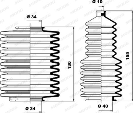 Moog K150004 - Kompletna Manžeta, upravljanje www.molydon.hr