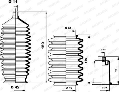 Moog K150126 - Kompletna Manžeta, upravljanje www.molydon.hr