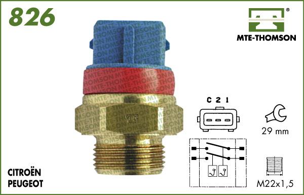 MTE-Thomson 826.97/100 - Prekidač temperature, ventilator radijatora / klima uređaja www.molydon.hr