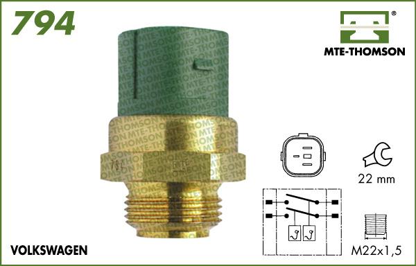 MTE-Thomson 794.80/87 - Prekidač temperature, ventilator radijatora / klima uređaja www.molydon.hr