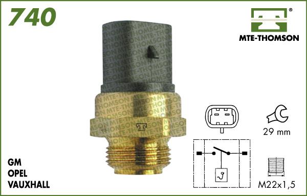 MTE-Thomson 740.100/95 - Prekidač temperature, ventilator radijatora / klima uređaja www.molydon.hr