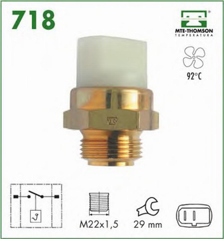 MTE-Thomson 718 - Prekidač temperature, ventilator radijatora / klima uređaja www.molydon.hr