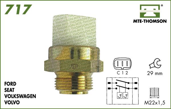 MTE-Thomson 717.95/102 - Prekidač temperature, ventilator radijatora / klima uređaja www.molydon.hr