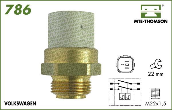 MTE-Thomson 786.87/92 - Prekidač temperature, ventilator radijatora / klima uređaja www.molydon.hr