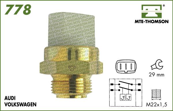 MTE-Thomson 778.95/102 - Prekidač temperature, ventilator radijatora / klima uređaja www.molydon.hr