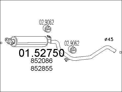MTS 01.52750 - Srednji Ispušni lonac www.molydon.hr