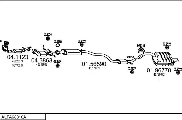 MTS ALFA68810A015528 - Ispušni sistem www.molydon.hr