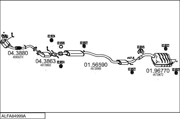 MTS ALFA84999A015528 - Ispušni sistem www.molydon.hr